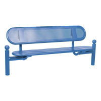 PROcity Estoril Steel Backrest Bench: Seat made of galvanized steel (gentian blue), frame made of steel (gentian blue).