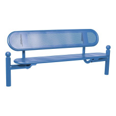 PROcity Estoril Steel Backrest Bench: Seat made of galvanized steel (gentian blue), frame made of steel (gentian blue).