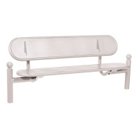 ProCity bench Estoril with steel backrest: Seat made of galvanized steel (silk grey), frame made of steel (silk grey).