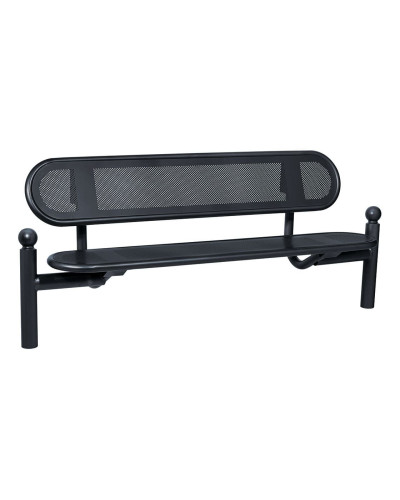Buy PROCITY SITZBANK ESTORIL WITH BACKREST MADE OF STEEL: Seat made of Galvanized Steel (Deep Black), Frame made of Steel (Deep Black) - Online Shop