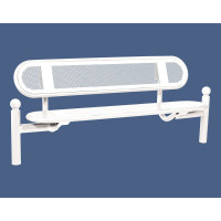 PROCITY Bench ESTORIL with backrest made of steel: seat made of galvanized steel (pure white), frame made of steel (pure white).