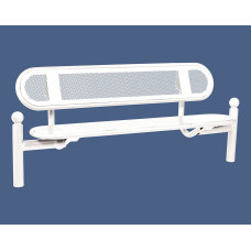 PROCITY Bench ESTORIL with backrest made of steel: seat made of galvanized steel (pure white), frame made of steel (pure white).