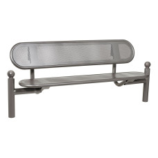 Procity Estoril Steel Backrest Bench: Seat made of galvanized steel (Procity Grey), frame made of steel (Procity Grey).
