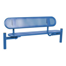 PROcity Estoril Steel Backrest Bench: Seat made of galvanized steel (gentian blue), frame made of steel (gentian blue).