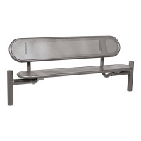 Procity Estoril Steel Backrest Bench: Seat made of galvanized steel (Procity Grey), frame made of steel (Procity Grey).
