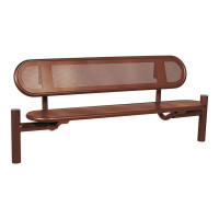 PROCITY ESTORIL STEEL BENCH WITH BACKREST: Seat made of galvanized steel (colorful), Frame made of steel (Rust Corten effect).