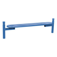 PROCITY bench ESTORIL without backrest made of steel: Seat made of galvanized steel (gentian blue), frame made of steel (gentian blue).