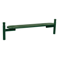 PROCITY steel bench ESTORIL without backrest: Seat made of galvanized steel (Moss Green), frame made of steel (Moss Green).