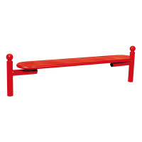 PROCITY Steel Bench ESTORIL without backrest: Seat made of galvanized steel (traffic red), frame made of steel (traffic red).