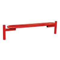 PROCITY Steel Bench ESTORIL without backrest: Seat made of galvanized steel (traffic red), frame made of steel (traffic red).