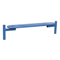 PROCITY bench ESTORIL without backrest made of steel: Seat made of galvanized steel (gentian blue), frame made of steel (gentian blue).