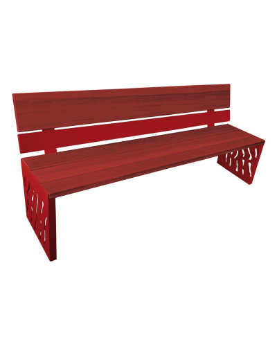 Kaufen Sie PROCITY Sitzbank VENEDIG AUS STAHL & HOLZ: Sitzfläche aus Tropenholz (Mahagoni), Gestell aus Stahl (Purpurrot) - Online Shop - Lieferung