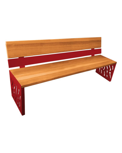Kaufen Sie PROCITY SITZBANK VENEDIG AUS STAHL & HOLZ: Sitzfläche aus Tropenholz (helle Eiche), Gestel aus Stahl (Purpurrot) im Online-Shop mit Lieferung