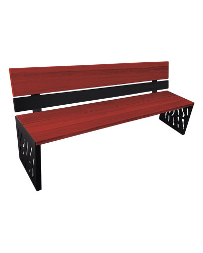 PROCITY SITZBANK VENEDIG AUS STAHL & HOLZ: Sitzfläche aus Tropenholz (Mahagoni), Gestel aus Stahl (Tiefschwarz) - Kaufen Sie im Online-Shop mit Lieferung.