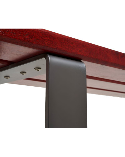 Buy PROCITY SITZBANK RIGA MADE OF STEEL AND TROPICAL WOOD WITH BACKREST: Seat made of tropical wood (light oak), Frame made of steel (deep black) Online - Shop Delivery.