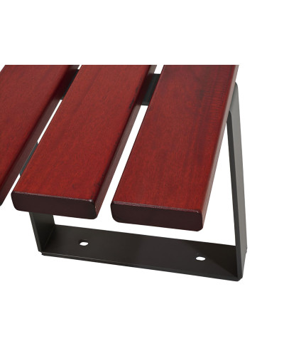 Buy PROCITY SITZBANK RIGA MADE OF STEEL AND TROPICAL WOOD WITH BACKREST: Seat made of tropical wood (light oak), Frame made of steel (deep black) Online - Shop Delivery.