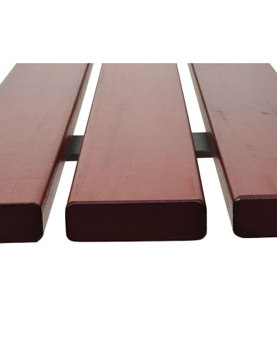 Buy PROCITY SITZBANK RIGA MADE OF STEEL AND TROPICAL WOOD WITH BACKREST: Seat made of tropical wood (light oak), Frame made of steel (deep black) Online - Shop Delivery.