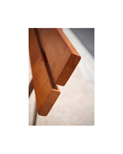 Buy PROCITY SITZBANK RIGA MADE OF STEEL AND TROPICAL WOOD WITH BACKREST: Seat made of tropical wood (light oak), Frame made of steel (deep black) Online - Shop Delivery.