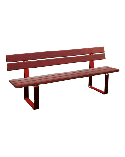 Buy PROCITY SITZBANK RIGA MADE OF STEEL AND TROPICAL WOOD WITH BACKREST: Seat made of tropical wood (light oak), Frame made of steel (deep black) Online - Shop Delivery.