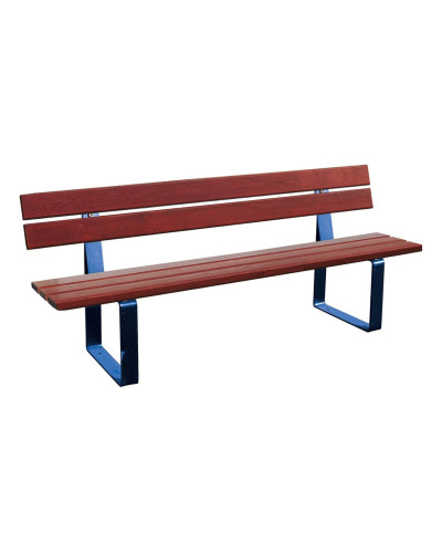 Buy PROCITY SITZBANK RIGA MADE OF STEEL AND TROPICAL WOOD WITH BACKREST: Seat made of tropical wood (light oak), Frame made of steel (deep black) Online - Shop Delivery.