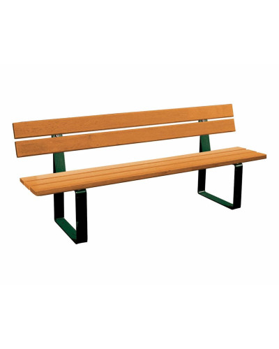 Buy PROCITY SITZBANK RIGA MADE OF STEEL AND TROPICAL WOOD WITH BACKREST: Seat made of tropical wood (light oak), Frame made of steel (deep black) Online - Shop Delivery.