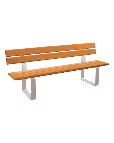Buy PROCITY SITZBANK RIGA MADE OF STEEL AND TROPICAL WOOD WITH BACKREST: Seat made of tropical wood (light oak), Frame made of steel (deep black) Online - Shop Delivery.