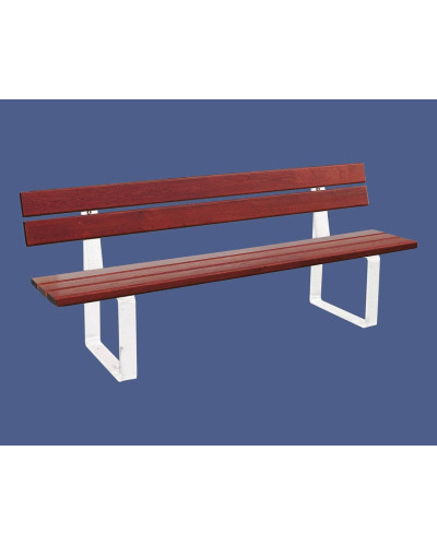 Buy PROCITY SITZBANK RIGA MADE OF STEEL AND TROPICAL WOOD WITH BACKREST: Seat made of tropical wood (light oak), Frame made of steel (deep black) Online - Shop Delivery.