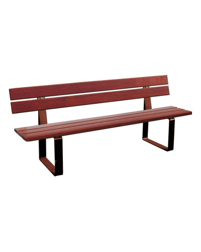 Buy PROCITY SITZBANK RIGA MADE OF STEEL AND TROPICAL WOOD WITH BACKREST: Seat made of tropical wood (light oak), Frame made of steel (deep black) Online - Shop Delivery.