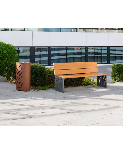 Kaufen Sie PROCITY SITZBANK VENEDIG AUS STAHL & HOLZ: Sitzfläche aus Tropenholz (helle Eiche), Gestel aus Stahl (Purpurrot) im Online-Shop mit Lieferung