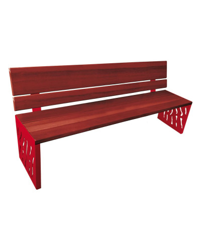 Kaufen Sie PROCITY SITZBANK VENEDIG AUS STAHL & HOLZ: Sitzfläche aus Tropenholz (helle Eiche), Gestel aus Stahl (Purpurrot) im Online-Shop mit Lieferung