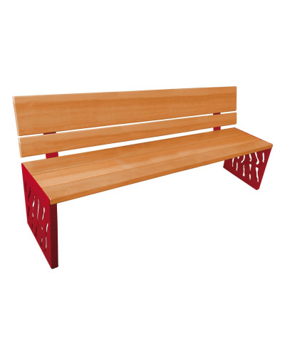 Kaufen Sie PROCITY SITZBANK VENEDIG AUS STAHL & HOLZ: Sitzfläche aus Tropenholz (helle Eiche), Gestel aus Stahl (Purpurrot) im Online-Shop mit Lieferung