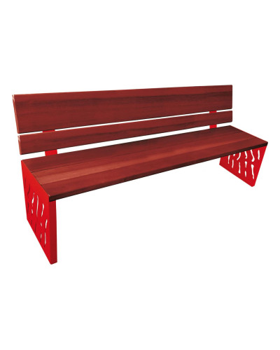 Kaufen Sie PROCITY SITZBANK VENEDIG AUS STAHL & HOLZ: Sitzfläche aus Tropenholz (helle Eiche), Gestel aus Stahl (Purpurrot) im Online-Shop mit Lieferung