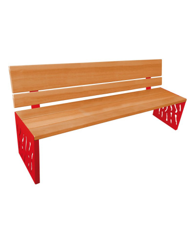 Kaufen Sie PROCITY SITZBANK VENEDIG AUS STAHL & HOLZ: Sitzfläche aus Tropenholz (helle Eiche), Gestel aus Stahl (Purpurrot) im Online-Shop mit Lieferung