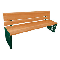PROCITY VENICE STEEL & WOODEN BENCH: seat made of tropical wood (light oak), frame made of steel (moss green).