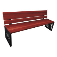 PROCITY VENICE STEEL & WOODEN BENCH: Seat made of tropical wood (Mahogany), Frame made of steel (Jet black)