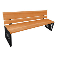 PROCITY VENICE STEEL & WOOD BENCH: Seat made of tropical wood (light oak), frame made of steel (deep black).