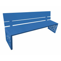 PROCITY BENCH VENEDIG: Seating surface made of galvanized steel (gentian blue), frame made of steel (gentian blue).