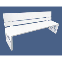 PROCITY VENICE BENCH: Seat surface made of galvanized steel (pure white), frame made of steel (pure white).