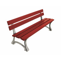 PROCITY MORA WOODEN BENCH: Seat made of tropical wood (mahogany), frame made of steel (mahogany).