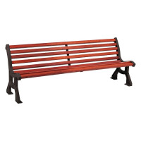 Procity Lublin Bench: Seat made of tropical wood (mahogany), frame made of steel (deep black).