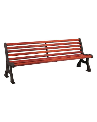 Buy PROCITY SITZBANK LUBLIN: Seat made of tropical wood (Mahogany), Frame made of steel (Deep Black) - Online Shop Purchase and Delivery