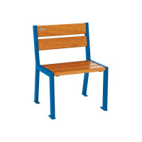 Procity chair Silaos 5 wood slats - without armrest - wood & steel: seat made of oak wood (light oak), frame made of steel (gentian blue).