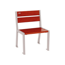 Procity Stuhl Silaos 5 Holzlatten - ohne Armlehne - Holz & Stahl: Sitzfläche aus Eichenholz (Mahagoni), Gestell aus Stahl (Seidengrau).