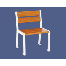 PROCITY Chair SILAOS 5 Wooden Slats - Without Armrest - Wood & Steel: Seat made of oak wood (light oak), frame made of steel (Pure White).