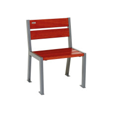 Procity Silaos 5 Wooden Slats Chair - Without Armrest - Wood & Steel: Seat made of oak wood (Mahogany), Frame made of steel (Procity Grey).