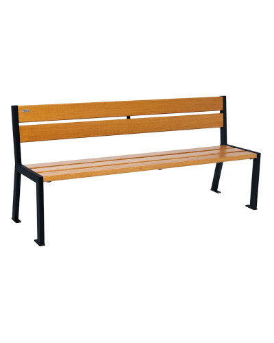 Kaufen Sie PROCITY SITZBANK SILAOS 5 HOLZLATTEN - OHNE ARMLEHNE - HOLZ & STAHL: Sitzfläche aus Eichenholz (helle Eiche), Gestell aus Stahl (Tiefschwarz) - Online-Shop