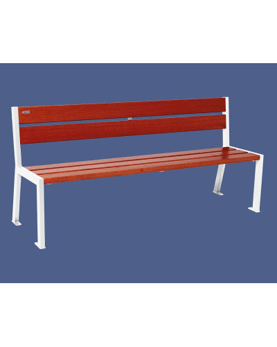 Buy PROCITY SILAOS 5 WOODEN SLAT Bench - ARMREST-LESS - WOOD & STEEL: Seat made of Oak Wood (Mahogany), Frame made of Steel (Pure White) - Purchase at Online Store.