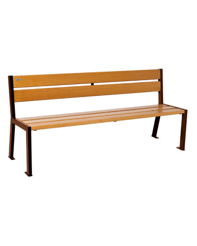 PROCITY SITZBANK SILAOS 5 HOLZLATTEN - OHNE ARMLEHNE - HOLZ & STAHL: Sitzfläche aus Eichenholz (helle Eiche), Gestel aus Stahl (Rost Corten-Effekt) - Kaufen und liefern lassen im Online-Shop
