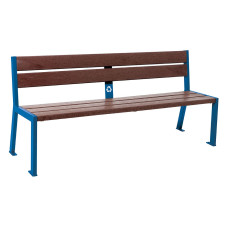 PROCITY SITZBANK SILAOS 5 LEISTEN - OHNE ARMLEHNE - STAHL & RECYCLING-KUNSTSTOFF: Sitzfläche aus Recycling-Kunststoff (Enzianblau), Gestel aus Stahl (Enzianblau)