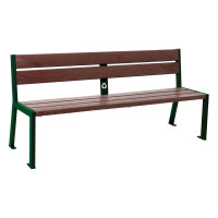 PROCITY SITZBANK SILAOS 5 LEISTEN - OHNE ARMLEHNE - STAHL & RECYCLING-KUNSTSTOFF: Sitzfläche aus Recycling-Kunststoff (Moosgrün), Gestel aus Stahl (Moosgrün)
